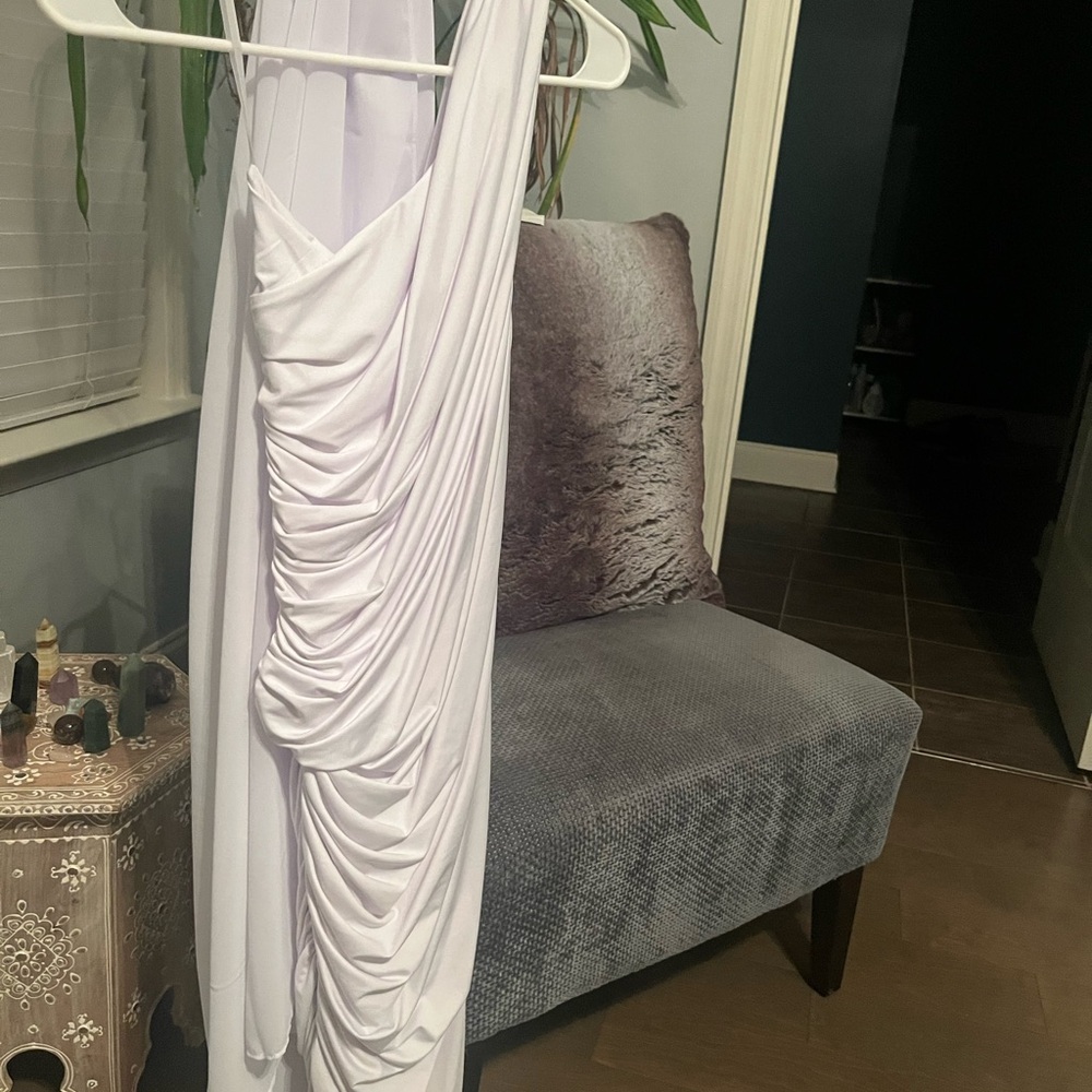 Elegant White Ruched Dress